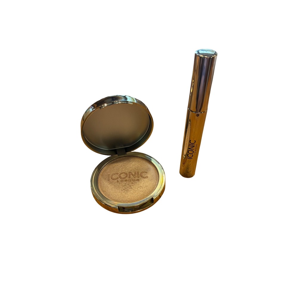 Iconic London Lit & Luminous Baked‎ Highlighter + Triple Threat Mascara in Black